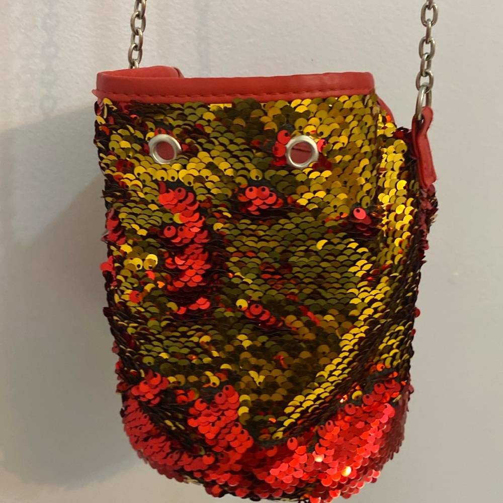 Wonder Nation sequin Gold and Red purse